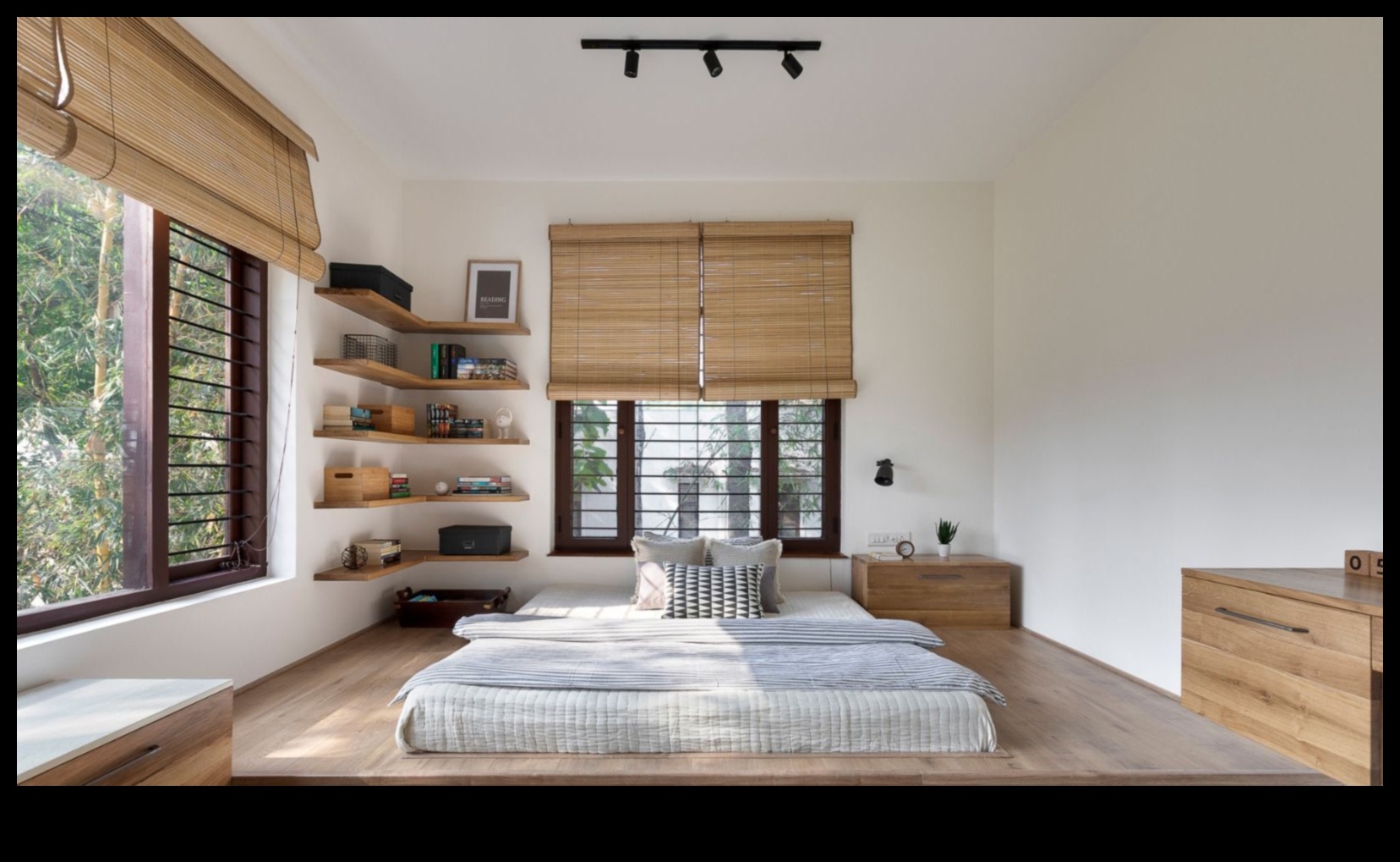 Skandināvu guļamistabas dekoru idejas mieram