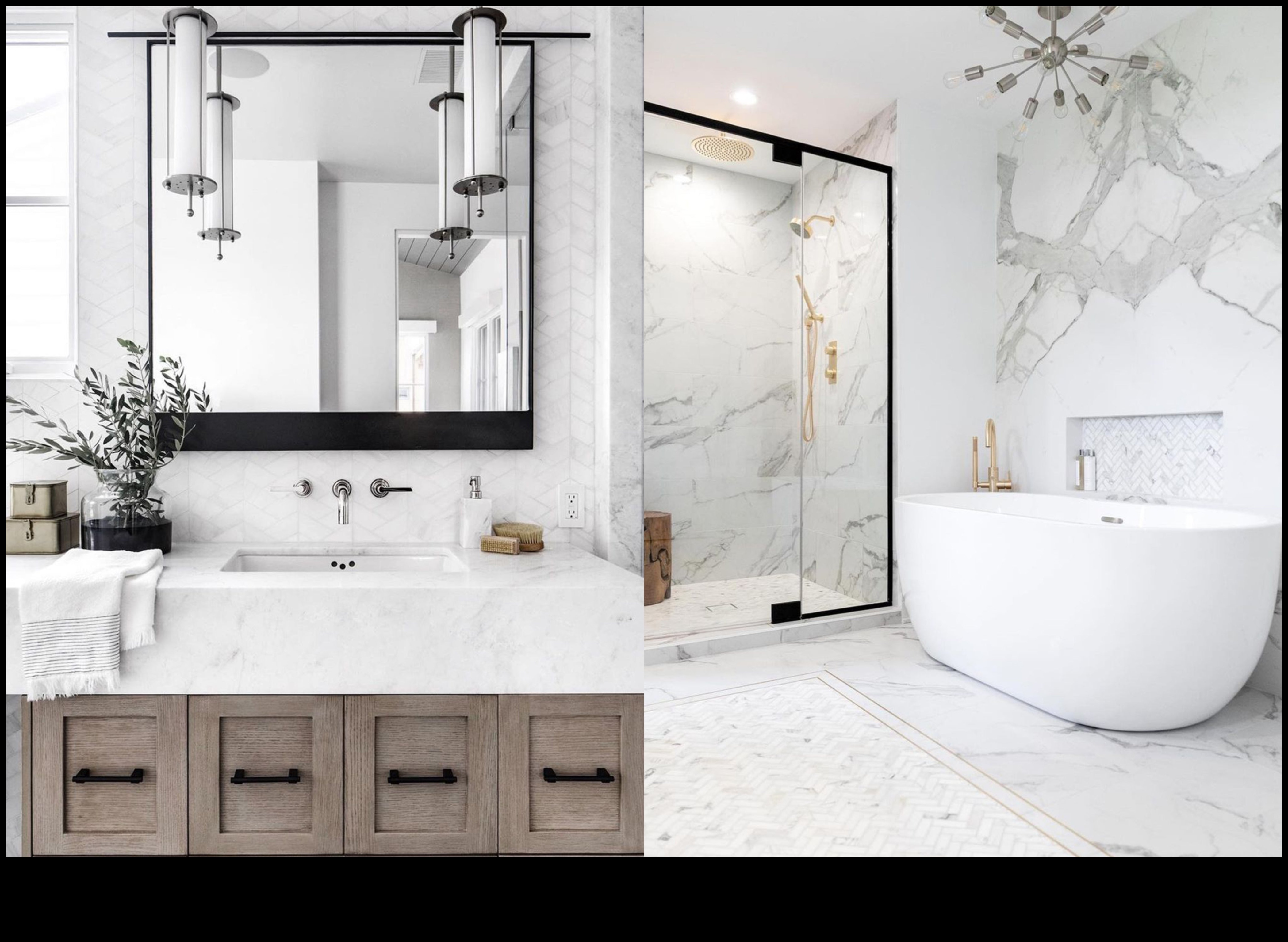 Kādi ir daži stilīgi veidi, kā izmantot marmoru mūsdienu vannas istabas dizainā?