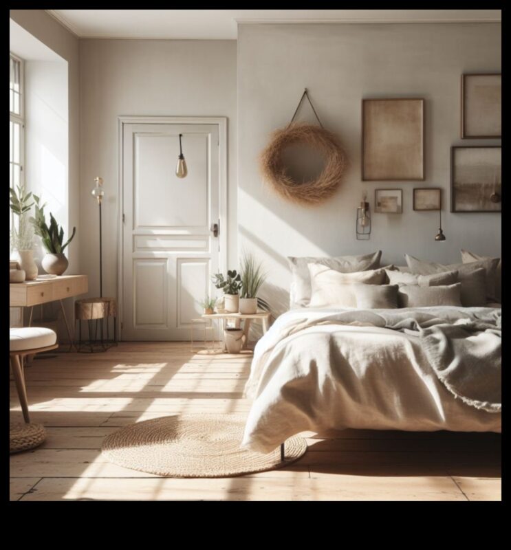 Skandināvu guļamistabas dekoru idejas mieram